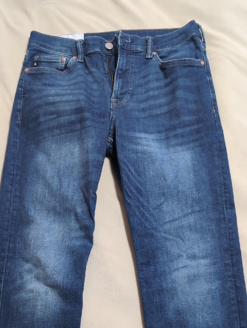 H&M Men's Dark Blue Washed Slim Straight Jeans